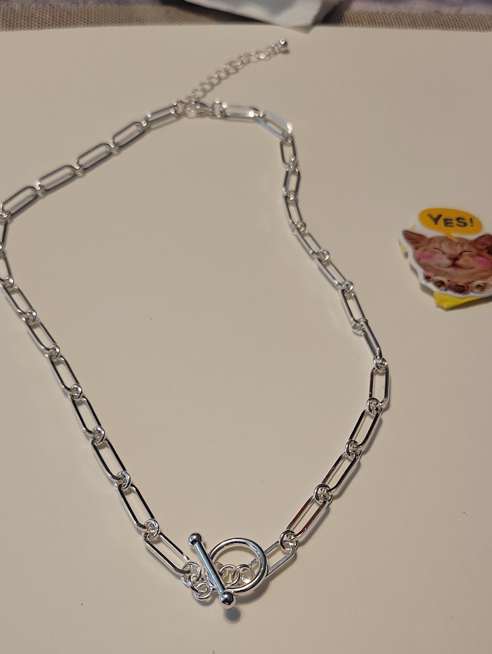 Silver Chain Toggle Necklace - Silver